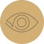 icon of an eye in black on a gold background