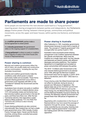 First page of factsheet