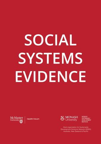 Image with the text: Social Systems Evidence