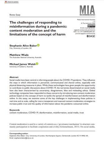 The challenges of responding to misinformation during a pandemic